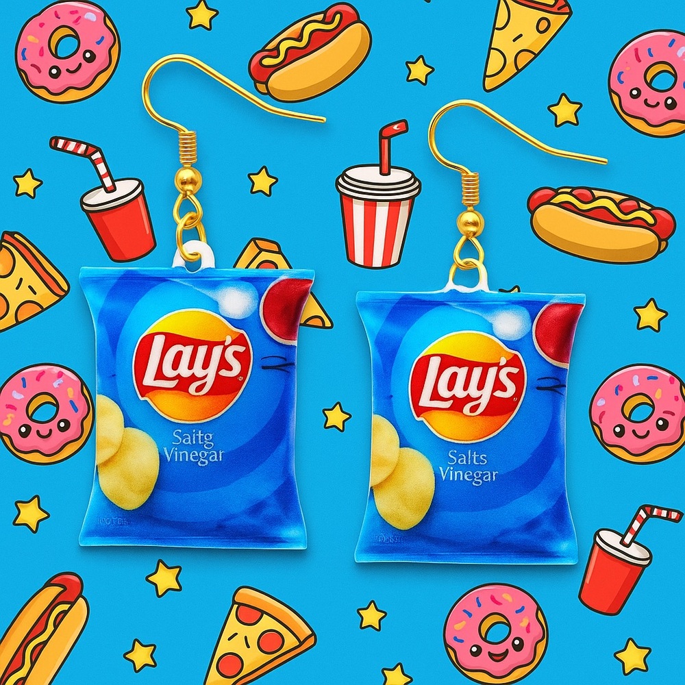 Lay's Salt & Vinegar Earrings
